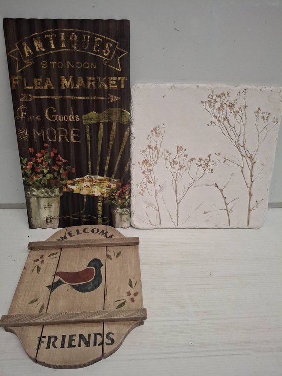 Three Decorative Wall Plaques, Various Sizes