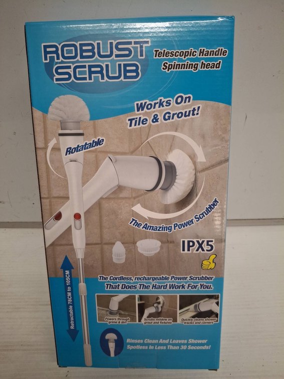 Robust Scrub Power Scrubber with Telescopic Handle