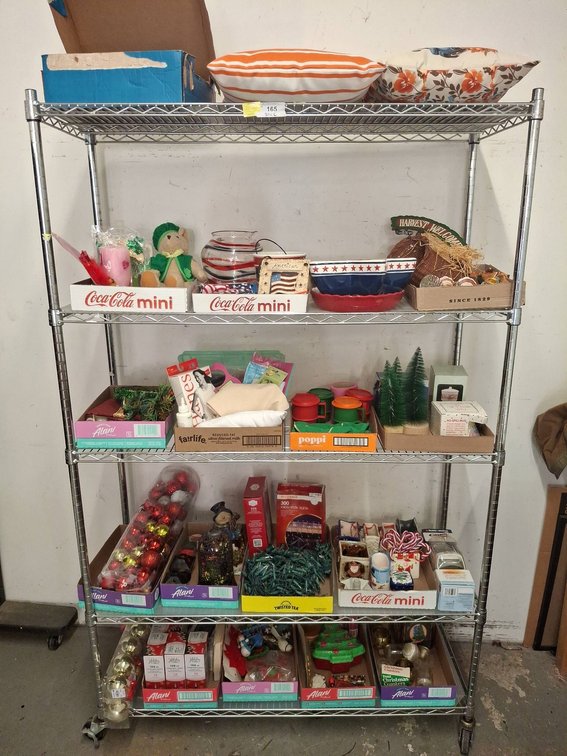Holiday Decor, Kitchenware, Lights, Contents Only.. rack is not included