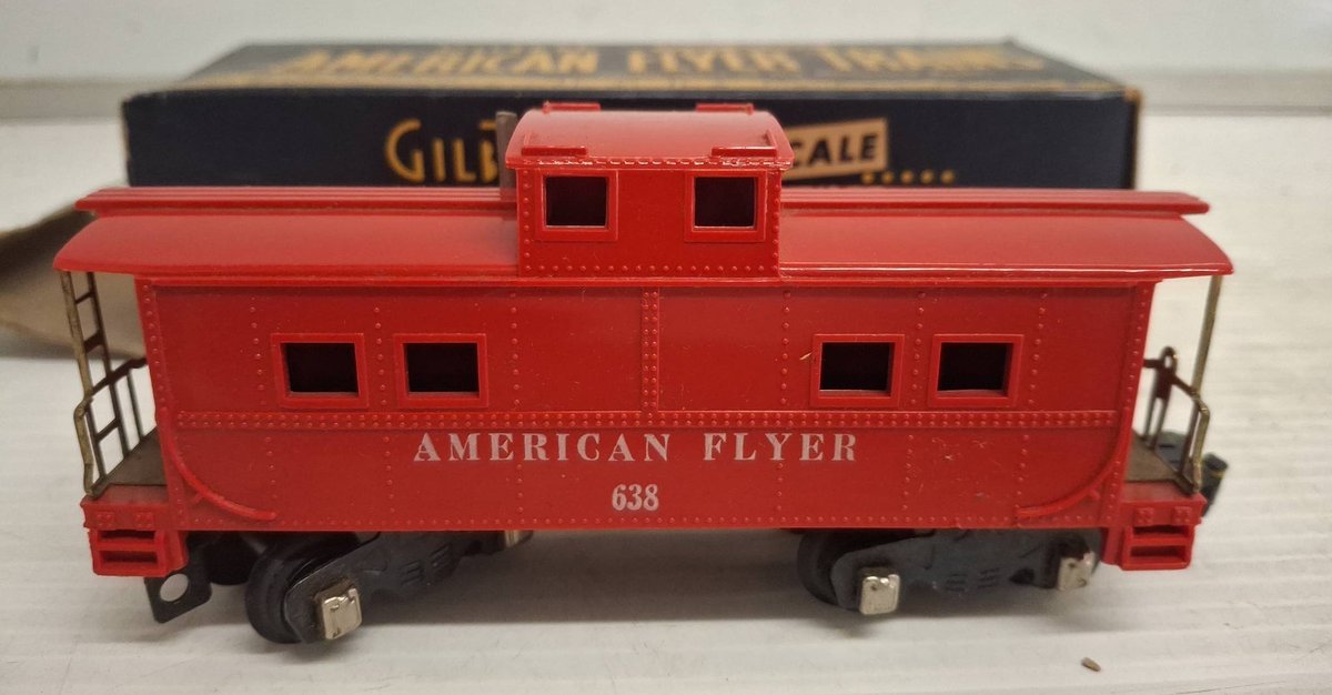 Gilbert American Flyer 638 Caboose w/ Box 3/16" Scale