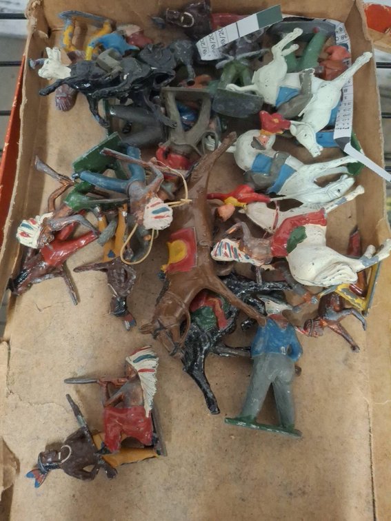 Painted Cowboy and Native Figures