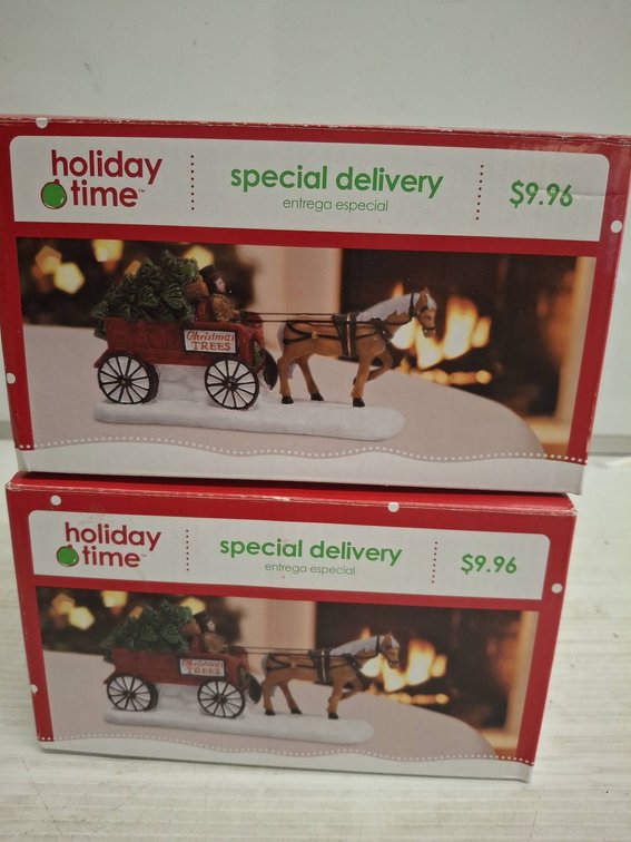 2 Holiday Time Special Delivery Figurines NIB
