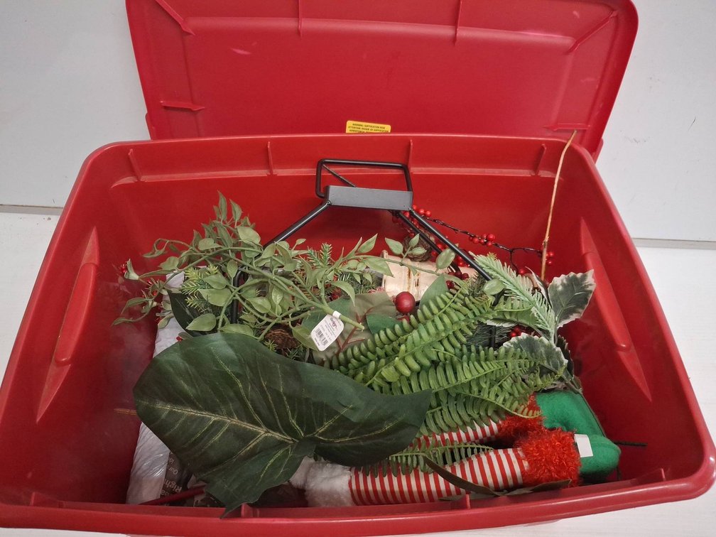 Holiday Decor Lot With Faux Plants & Accents