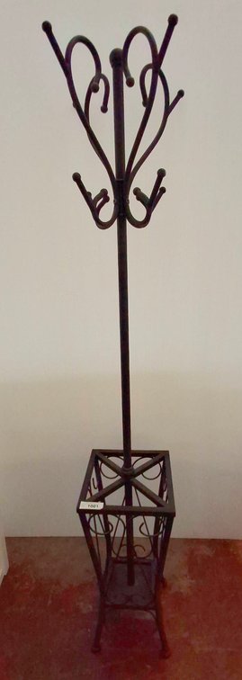 Black Metal Coat Rack with Umbrella Stand, 70 in.