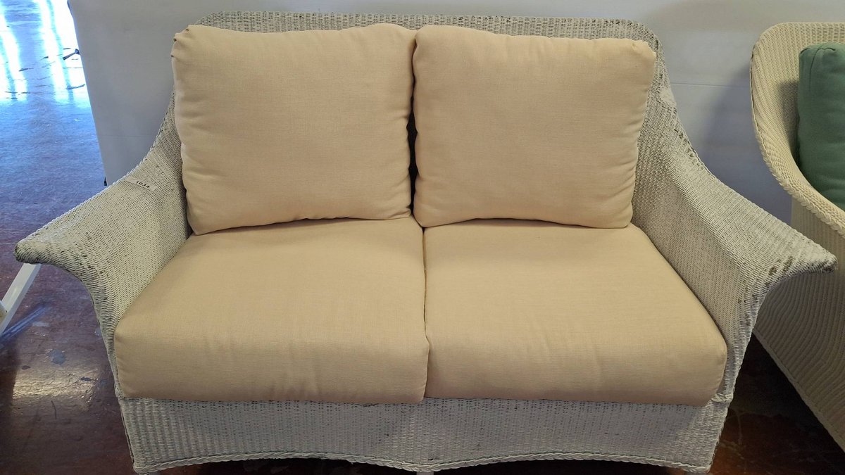 Wicker Loveseat with Cushions, 59 Inches Wide