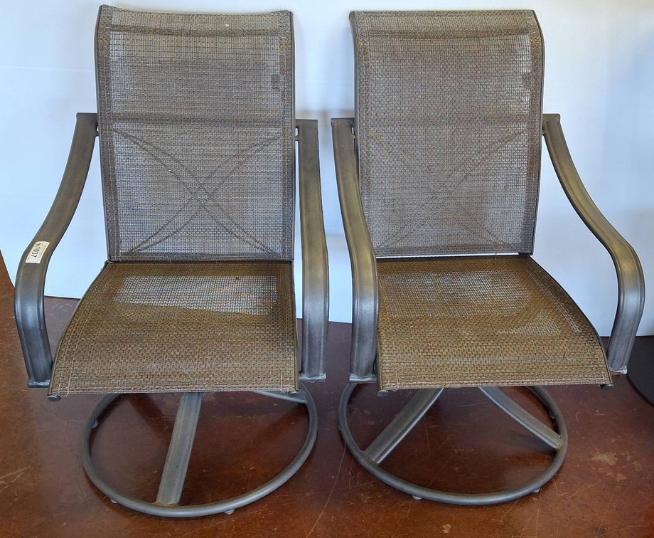 Metal Mesh Swivel Patio Chairs