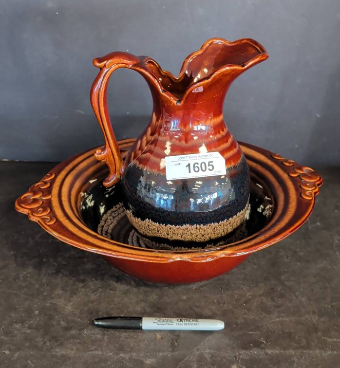 Haeger Pottery 4060 USA Pitcher and Bowl Set