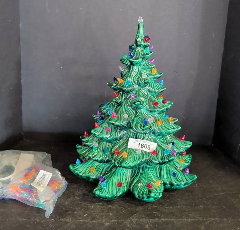Ceramic Christmas Tree With Multicolor Bulbs