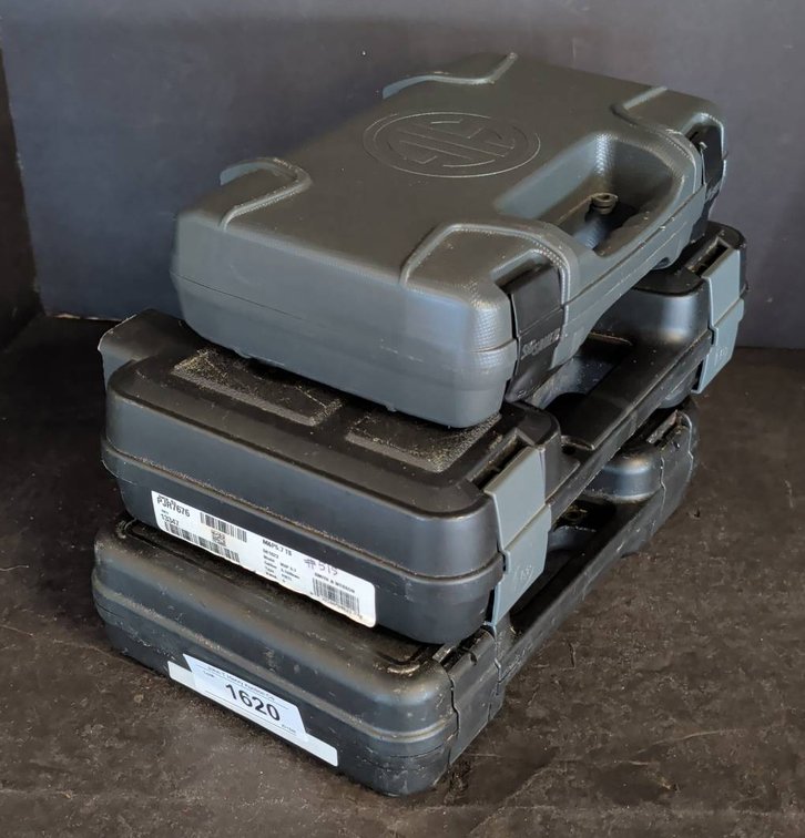 4 Black Plastic Pistol Carrying Cases