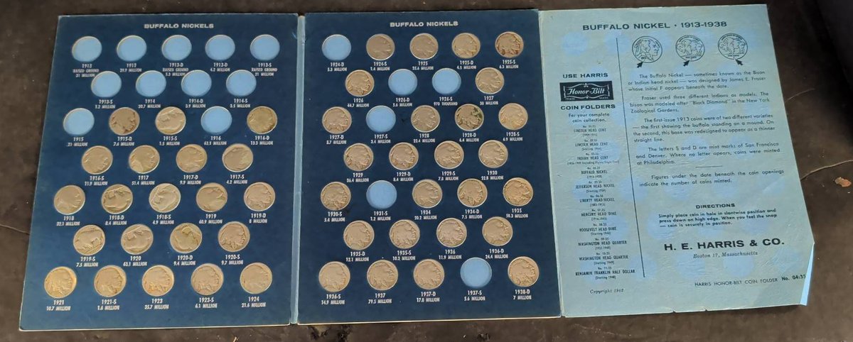 Buffalo Nickel Collection 1913-1938 In Folder