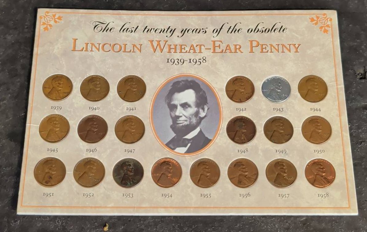 Lincoln Wheat-Ear Penny Set 1939-1958