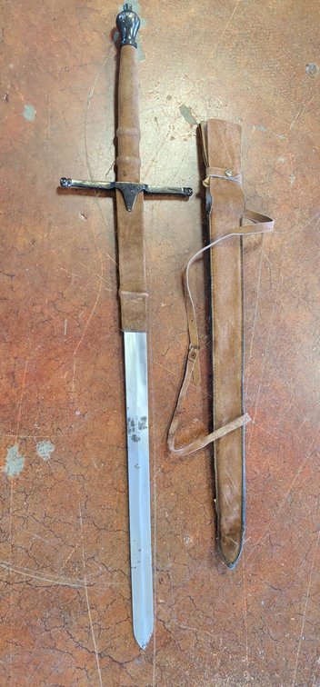Sword With Leather Wrapped Scabbard