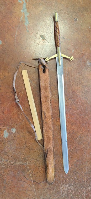 Decorative Longsword With Sheath and Ruler