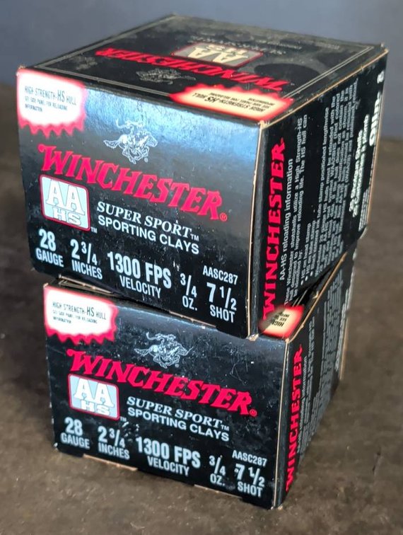 2 Boxes Winchester AA 28 Gauge 7.5 Shot Ammo