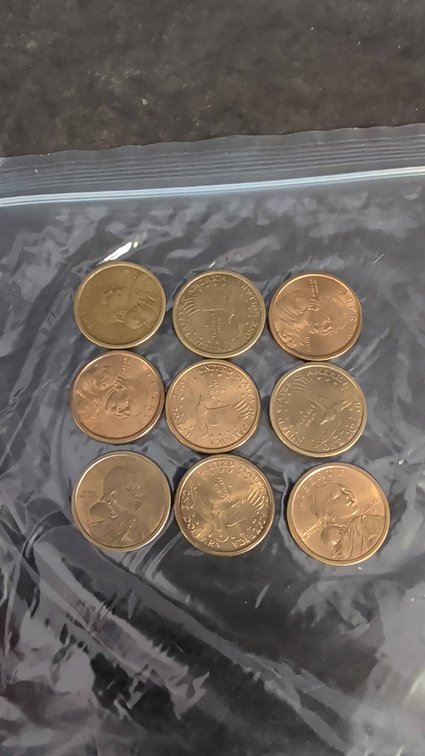 9 Sacagawea 2000-D US One Dollar Coins