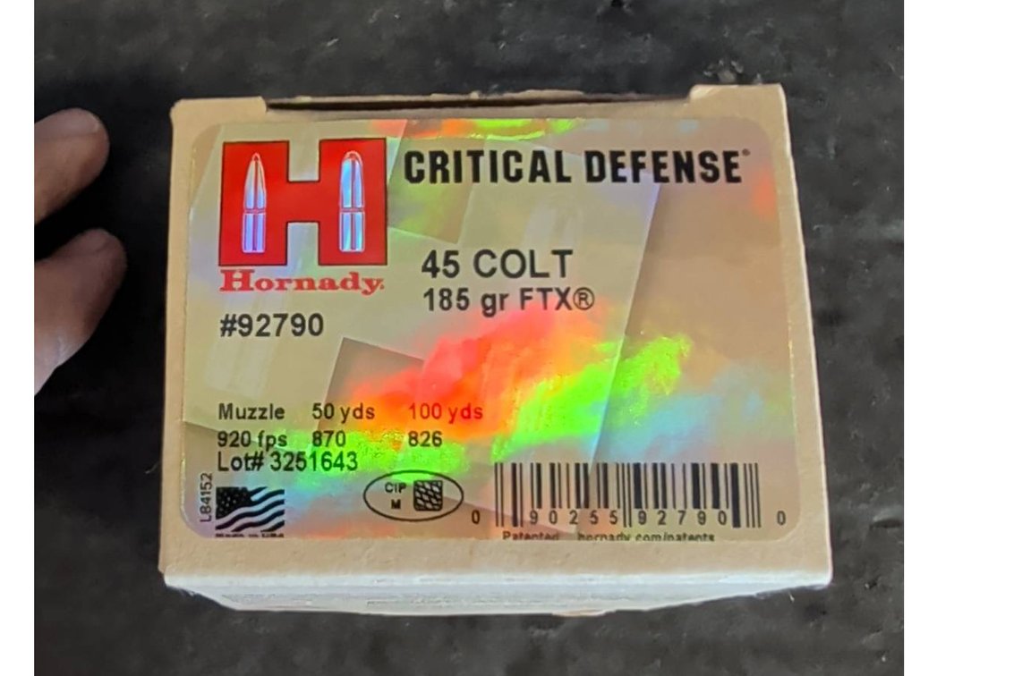 Hornady Critical Defense 45 Colt 185gr FTX Ammo