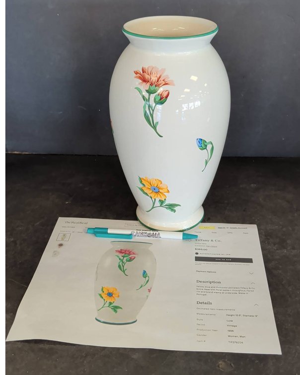 Tiffany & Co. Floral Porcelain Vase Portugal