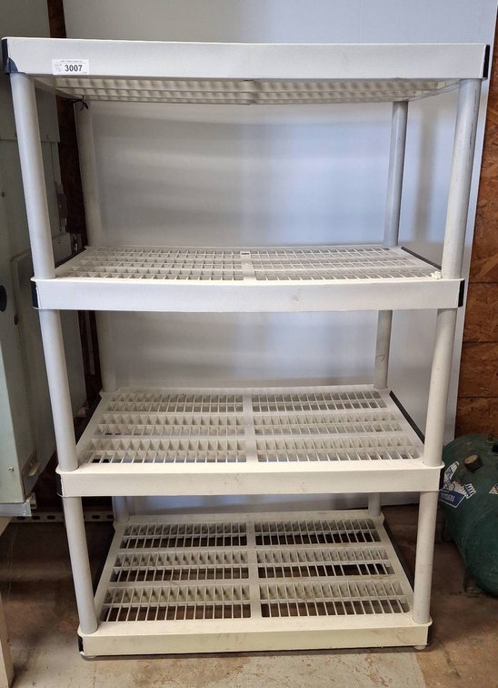 Plastic 4-Shelf Rack, 36x24x55 Inches