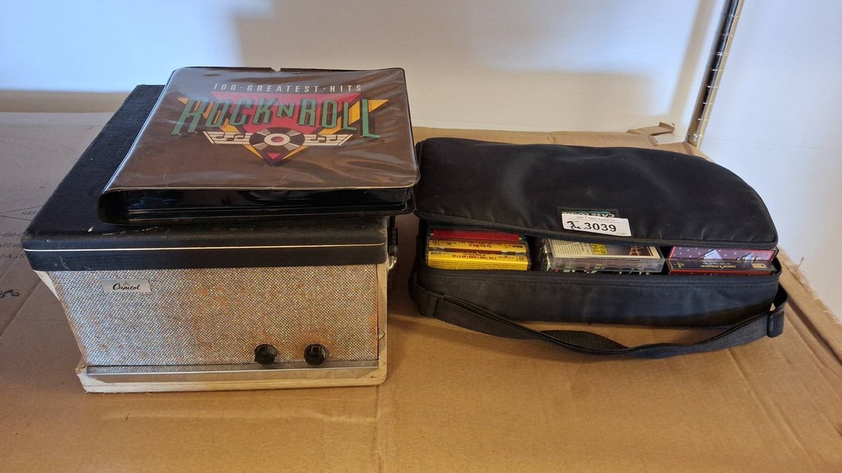 Capitol Record Player & Cassette Tape Collection