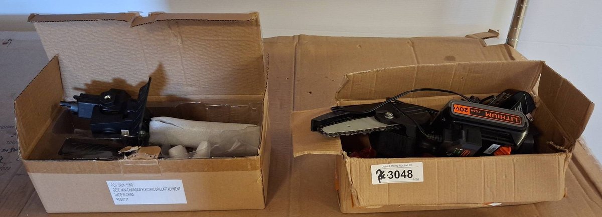 2 Mini Chainsaws and Drill Attachment Sets