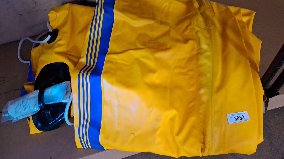 Yellow Inflatable Raft with Striped Detailing