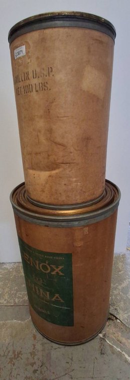 Two 22x34 Cardboard Drums Lenox, Vanillin