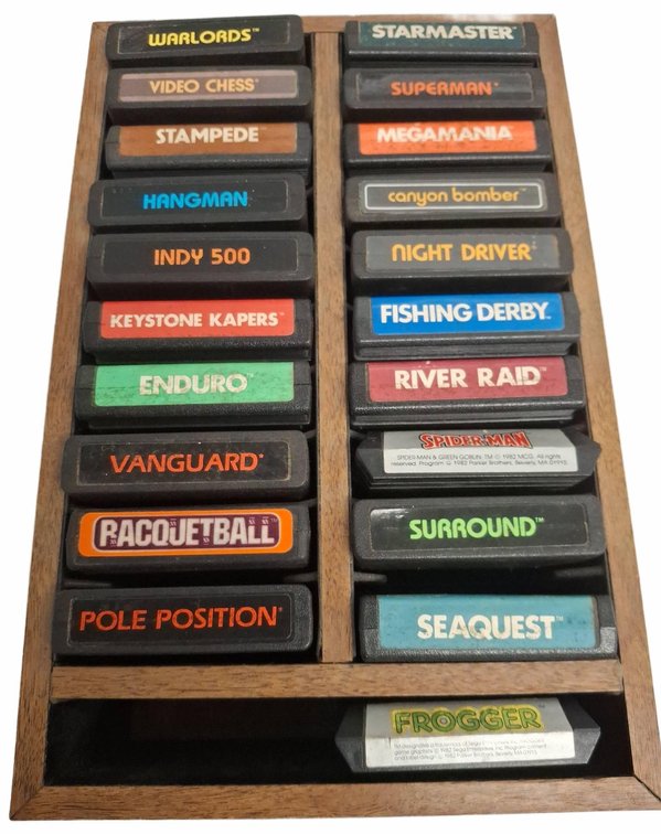 Atari 2600 Game Cartridge Lot With Storage Box