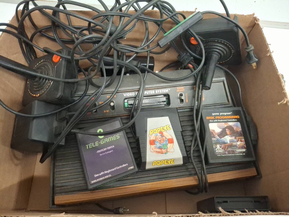 Atari CX-2600A Console with Joysticks and Games
