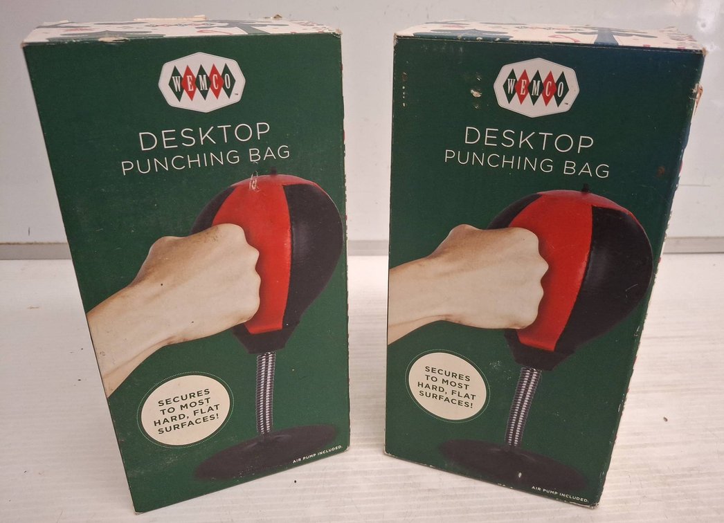 2 Wemco Desktop Punching Bags, Boxed