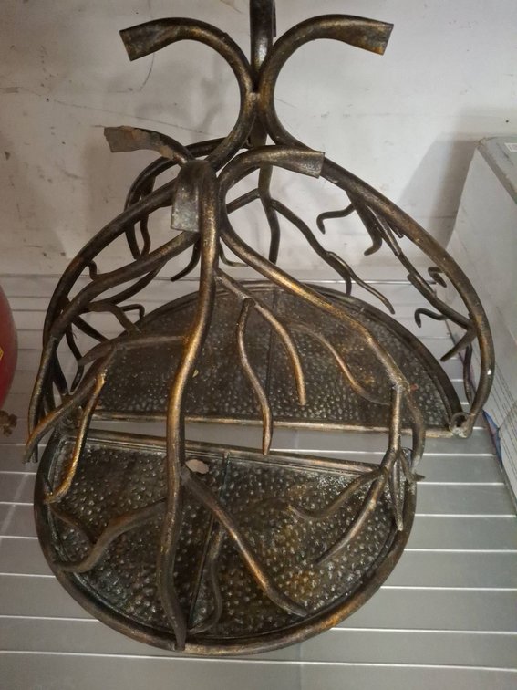 Metal Decorative Two-Tier Stand with Branch Design
