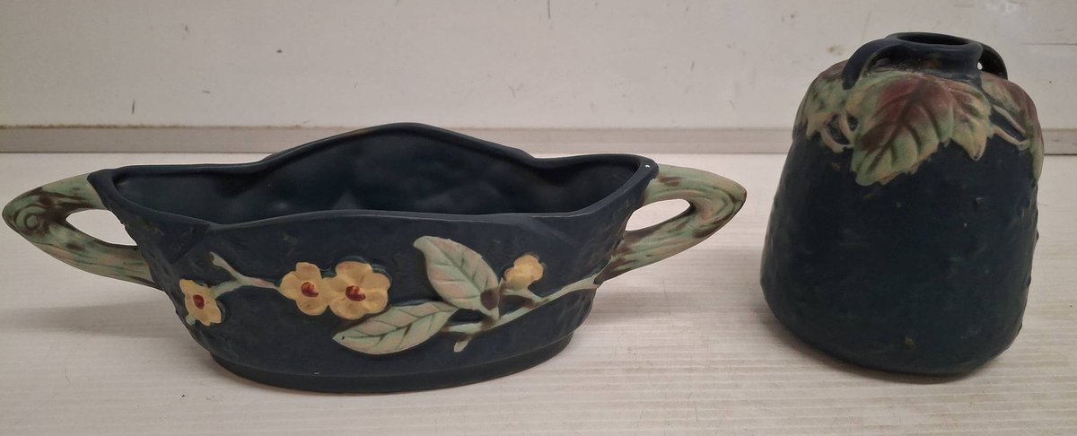 Roseville Reproduction Vase & Console Bowl