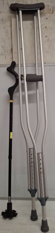 Adjustable Aluminum Crutches and Ergonomic Cane