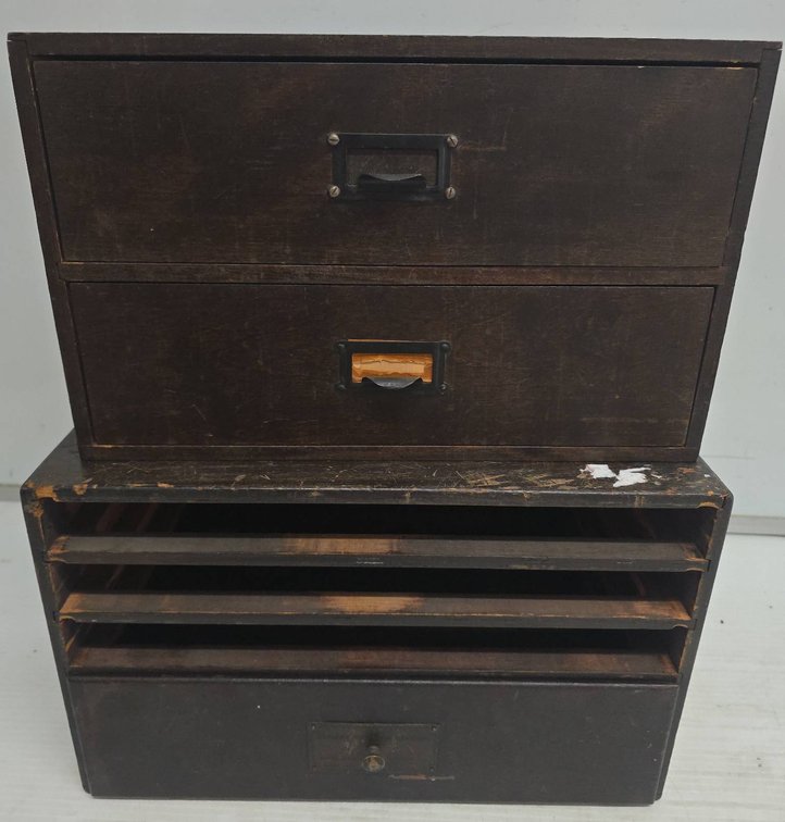 Wood Desktop Drawers and Organizer Boxes Set