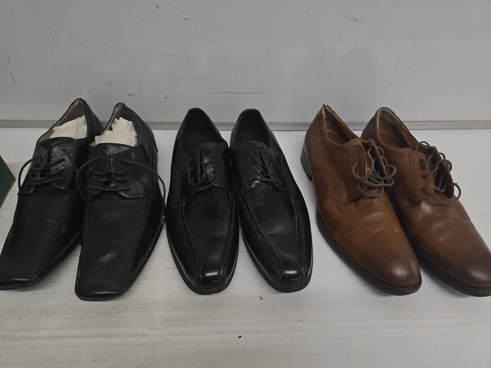 Three Pairs Men’s Dress Shoes, Sizes 10M-12M