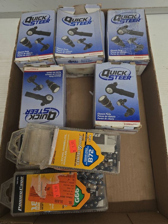 Quick Steer Chassis Parts, Saw Chains Lot