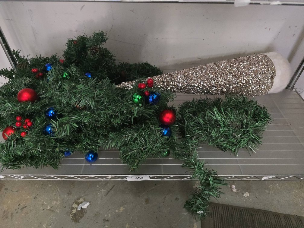 Artificial Garland With Ornaments And Cone Decor