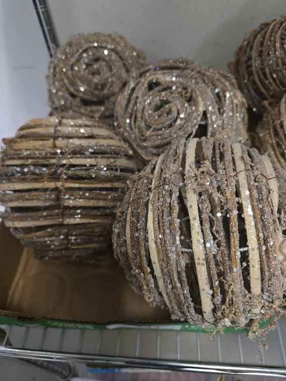Decorative Glittered Twig Spheres