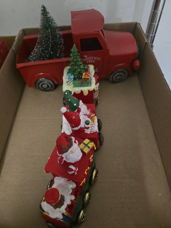 Christmas Truck and Santa Train Decor Set