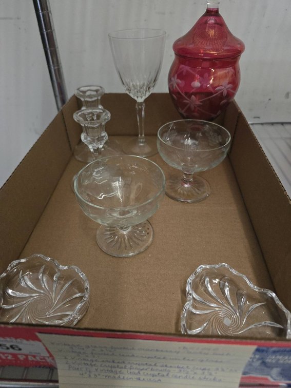 Vintage Glassware and Candle Sticks