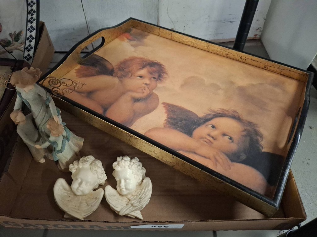 Angel Motif Tray, Angel Figurine, Wall Plaques