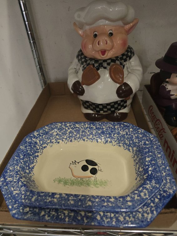 Pig Chef Cookie Jar & Pig Platter Set
