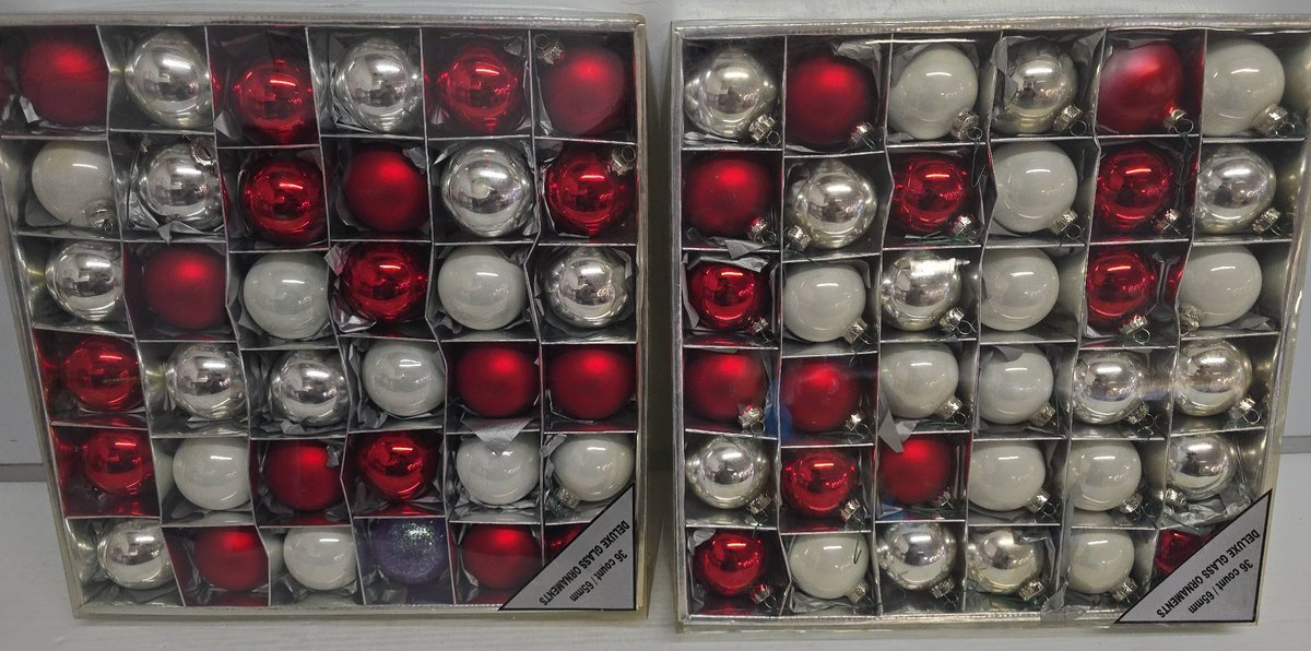 60 Deluxe 65mm Glass Christmas Ornaments