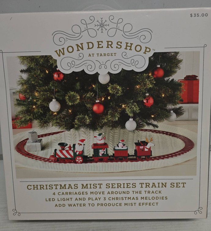 Wondershop Christmas Mist Train Set, 4 Carriages