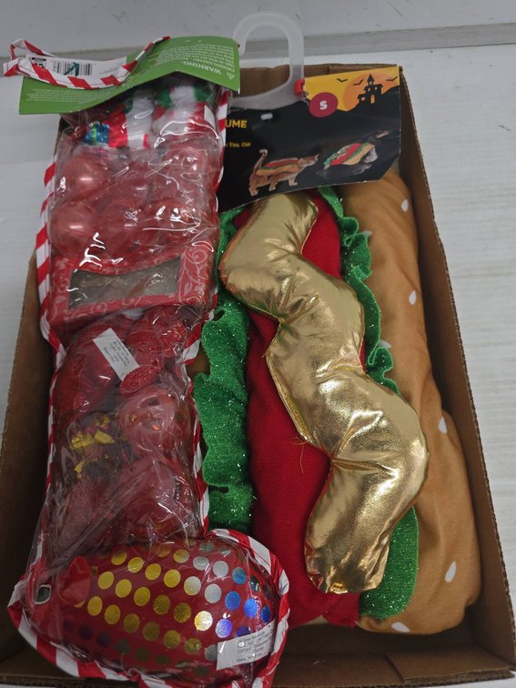 Cat Toy Stocking & Cat Hot Dog Costume