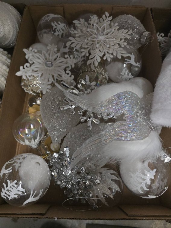 White and Clear Christmas Ornaments