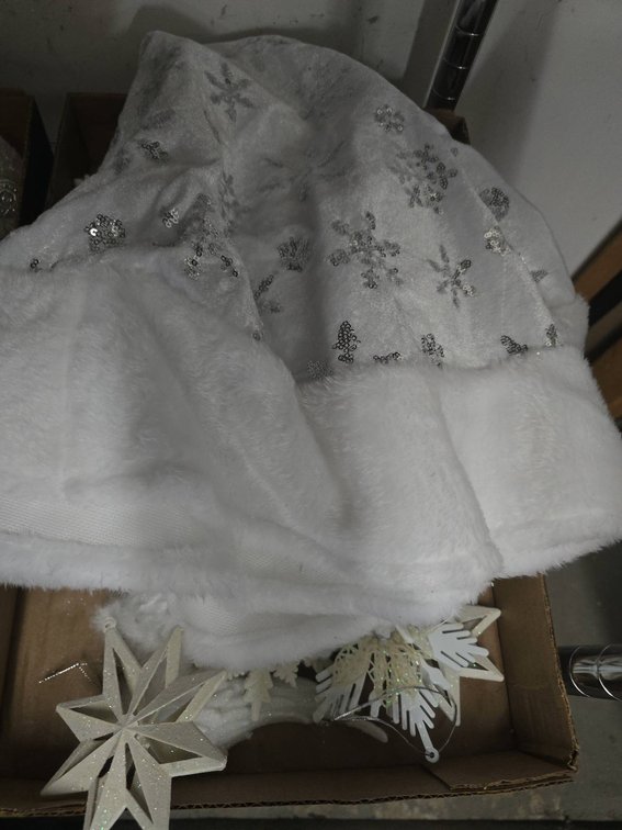 White Santa Hat with Snowflake Ornaments Lot