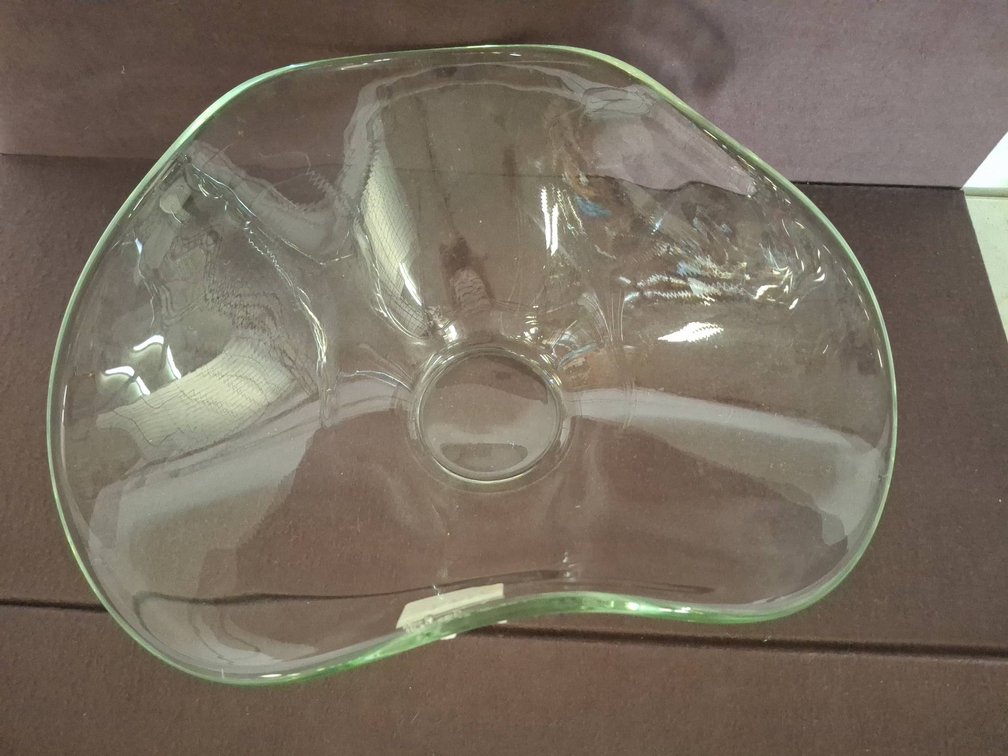 Clear Blown Glass Freeform Bowl Dish