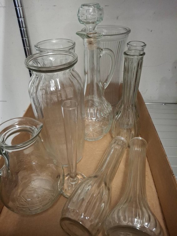 Clear Glass Vases and Pitchers Lot