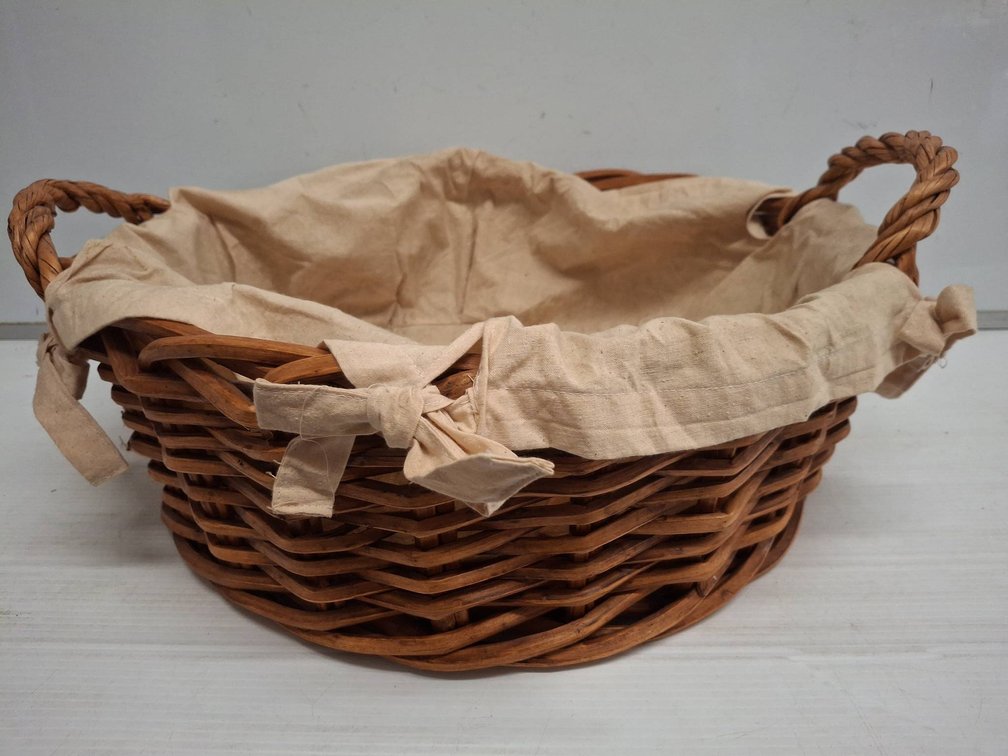 Woven Basket with Handles and Liner, 20"×7"
