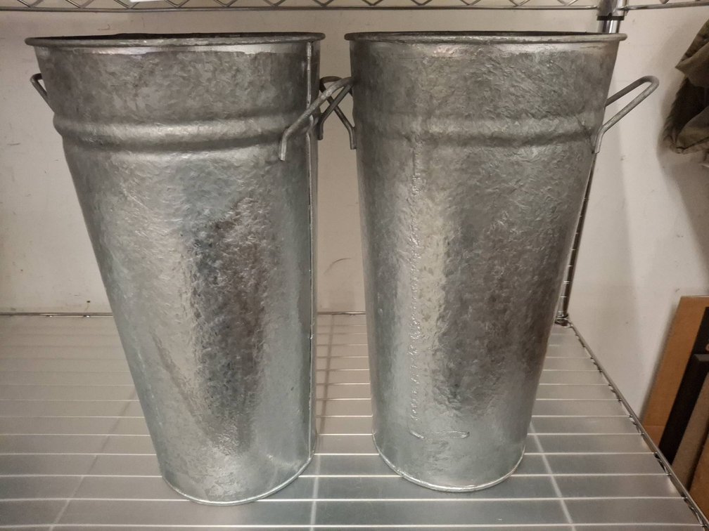 16" Tall Galvanized Metal Buckets